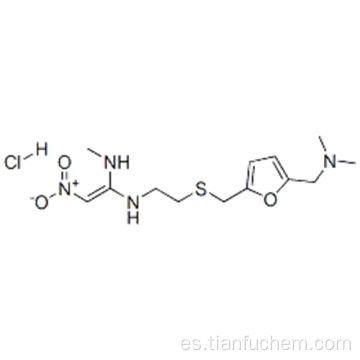 1,1-etenodiamina, N &#39;- [2 - [[[5 - [(dimetilamino) metil] -2-furanil] metil] tio] etil] -N-metil-2-nitro-, clorhidrato CAS 66357-59- 3